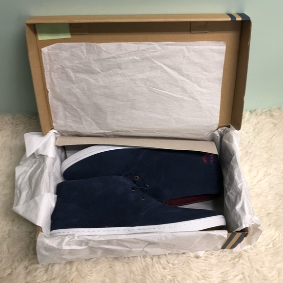 Fred Perry | Men’s Byron Mid Suede Shoes | Carbon Blue | Size 10 - Picture 4 of 4